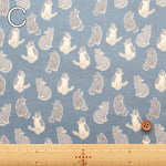 Cotton 21W Corduroy Printed Fabric - Cat - nomura tailor