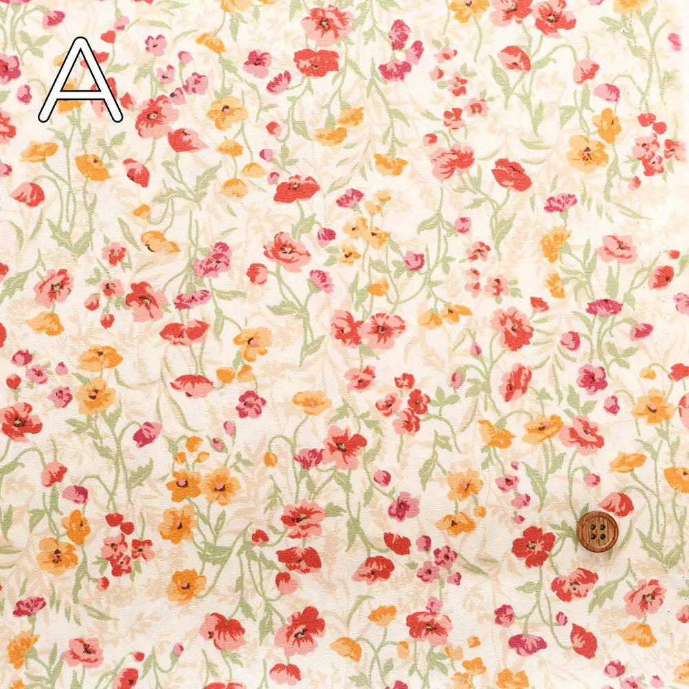 40"Cotton Broad Printed Fabric - Flowers - nomura tailor