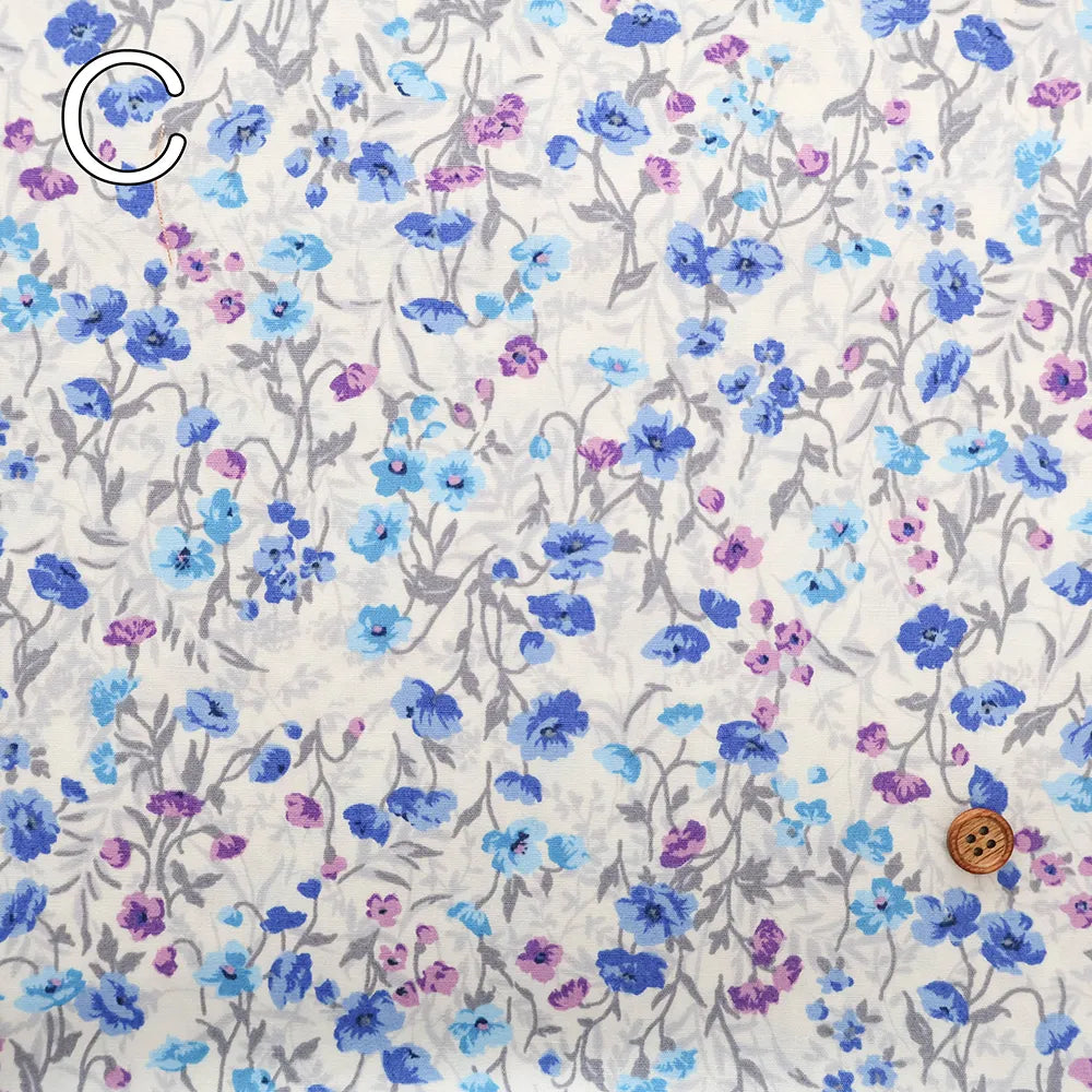 40"Cotton Broad Printed Fabric - Flowers - nomura tailor