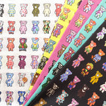 60"Cotton Lawn Inkjet Printed Fabric　Unique Bear - nomura tailor