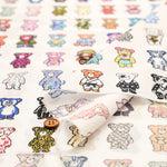 60"Cotton Lawn Inkjet Printed Fabric　Unique Bear - nomura tailor