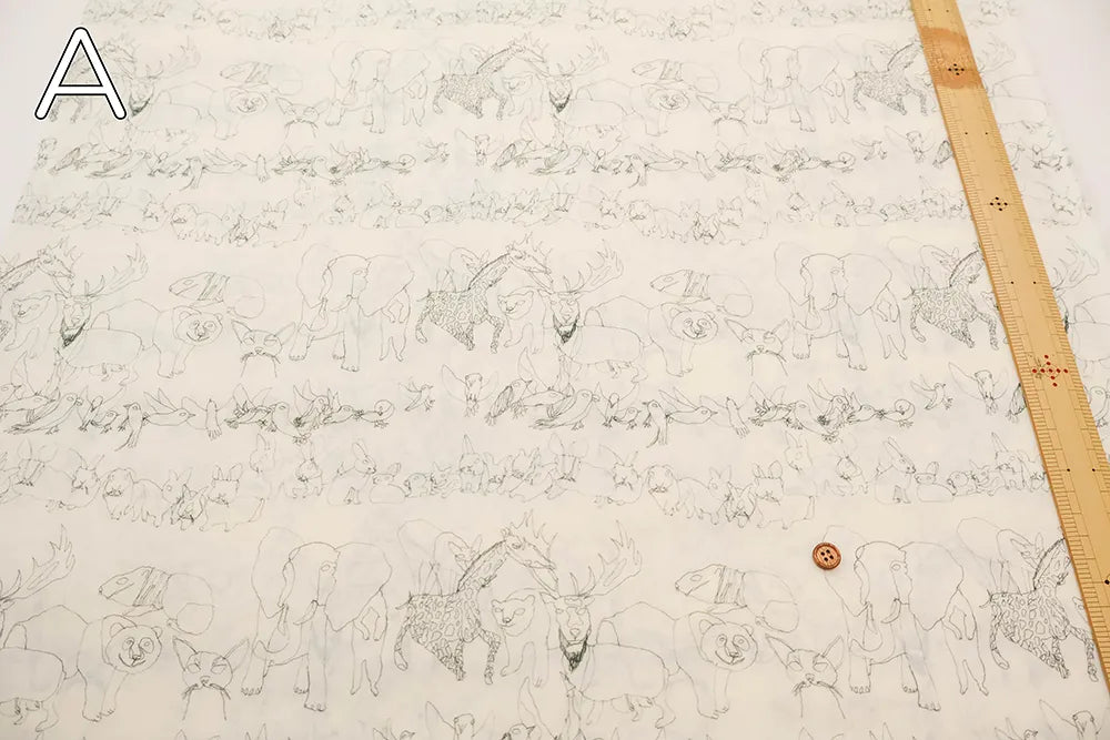 Cotton 60 Lawn Inkjet Printed Fabric Shu Shiro×HOKKOH Animals - nomura tailor