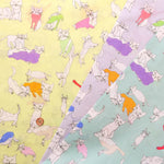 Cotton 60 Lawn Inkjet Printed Fabric Shu Shiro×HOKKOH Cats - nomura tailor