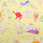 Cotton 60 Lawn Inkjet Printed Fabric Shu Shiro×HOKKOH Cats - nomura tailor