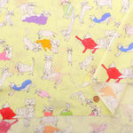 Cotton 60 Lawn Inkjet Printed Fabric Shu Shiro×HOKKOH Cats - nomura tailor