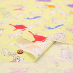 Cotton 60 Lawn Inkjet Printed Fabric Shu Shiro×HOKKOH Cats - nomura tailor