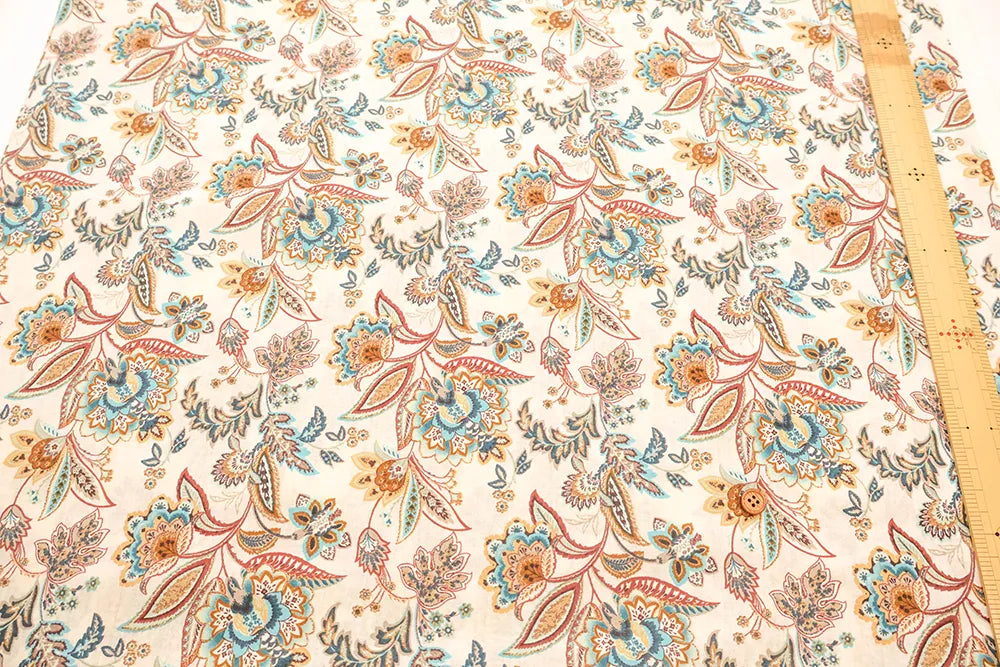 60"Cotton Lawn Printed Fabric - Paisley Flower - nomura tailor