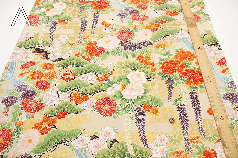 Cotton Shirting Printed Fabric - Hanamai Monogatari - Wisteria - nomura tailor