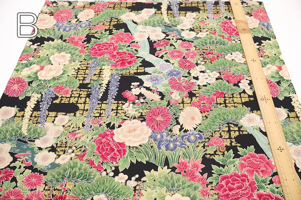 Cotton Shirting Printed Fabric - Hanamai Monogatari - Wisteria - nomura tailor
