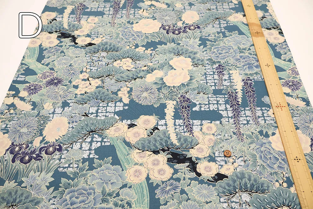 Cotton Shirting Printed Fabric - Hanamai Monogatari - Wisteria - nomura tailor