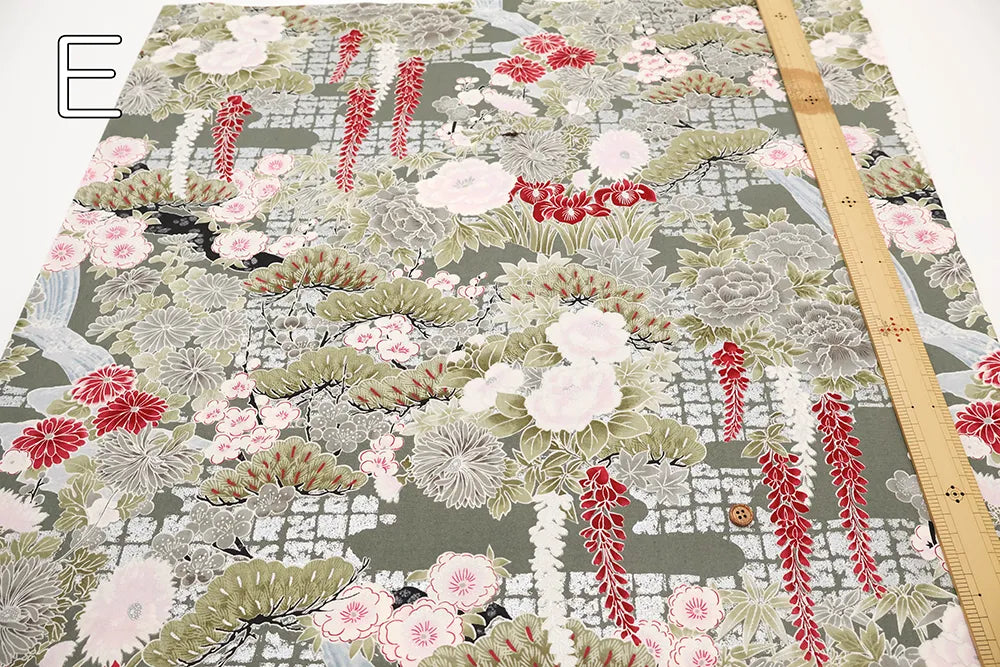 Cotton Shirting Printed Fabric - Hanamai Monogatari - Wisteria - nomura tailor