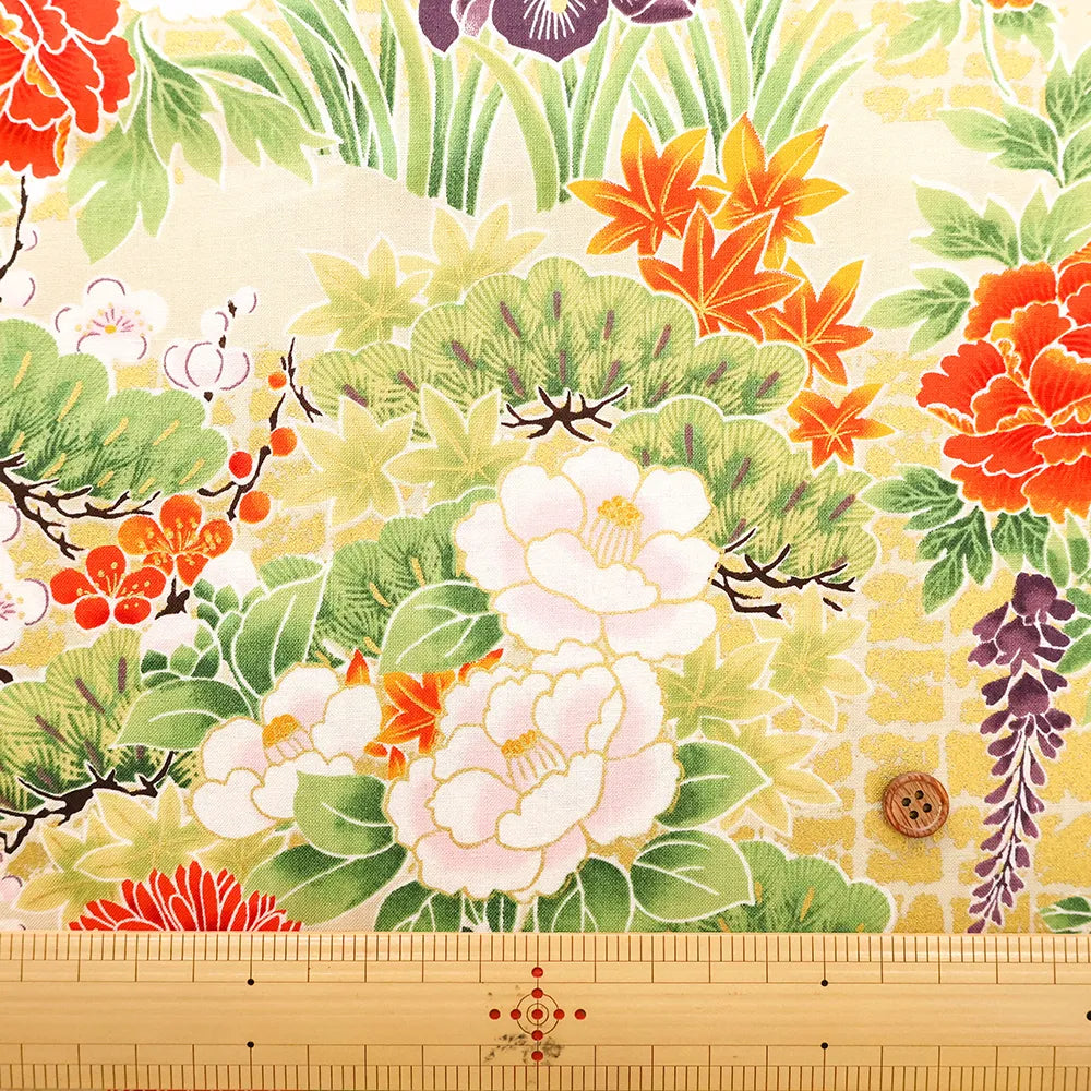 Cotton Shirting Printed Fabric - Hanamai Monogatari - Wisteria - nomura tailor