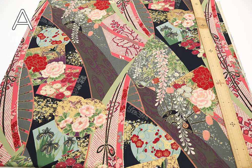 Cotton Shirting Printed Fabric - Hanamai Monogatari - Iris - nomura tailor