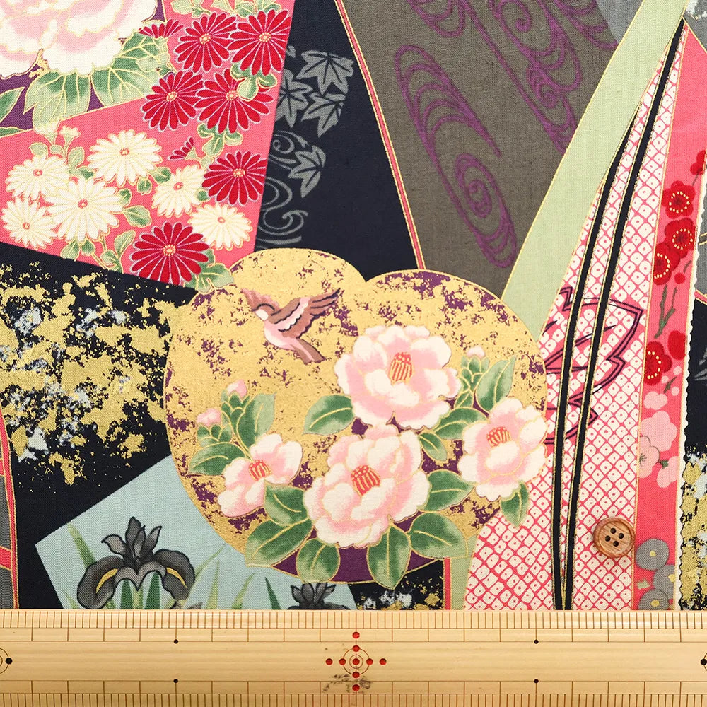 Cotton Shirting Printed Fabric - Hanamai Monogatari - Iris - nomura tailor