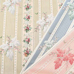 Cotton shirting printed fabric Chintz-finished Kounosanae Stripe Flower - nomura tailor