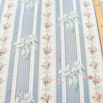 Cotton shirting printed fabric Chintz-finished Kounosanae Stripe Flower - nomura tailor