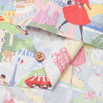 Cotton shirting printed fabric Chintzed fabric Cosekisuzuko Travel - nomura tailor