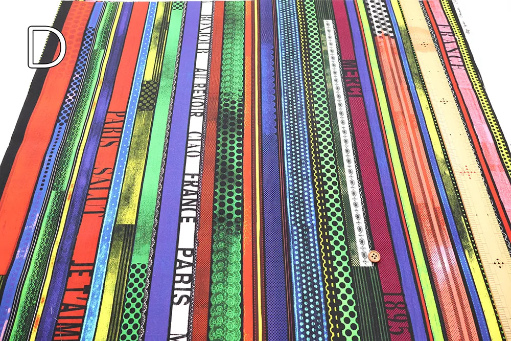Cotton Shirting Inkjet Printed Fabric - Yoko Okamoto Collection - Color Stripe - nomura tailor