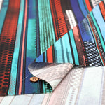 Cotton Shirting Inkjet Printed Fabric - Yoko Okamoto Collection - Color Stripe - nomura tailor