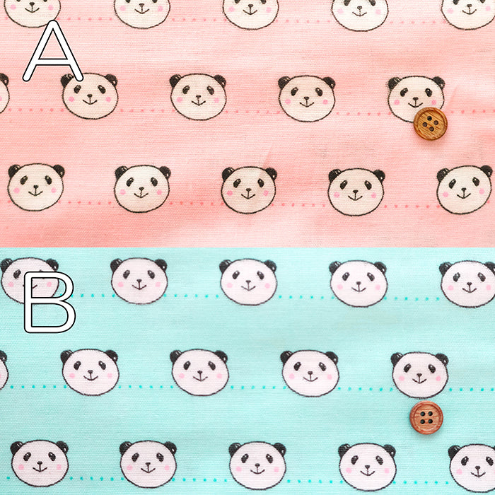 Cotton Double Gauze Printed Fabric -Smile Panda - nomura tailor
