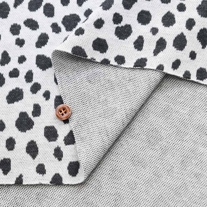 Cotton Knit Jacquard Fabric Dalmatian - nomura tailor