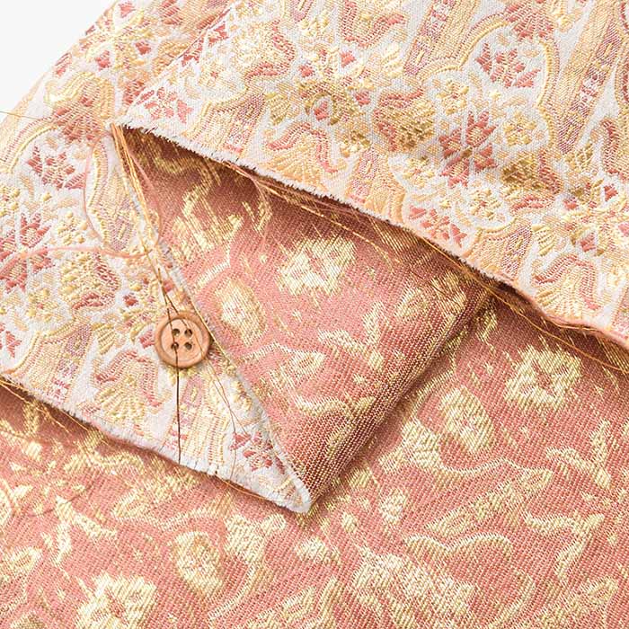 Gold Brocade Ethnic Flowers - nomura tailor