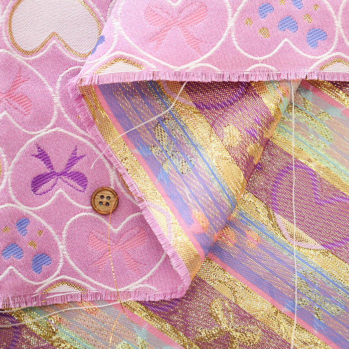 Gold Brocade (Kinran)  - Heart & Ribbon - nomura tailor