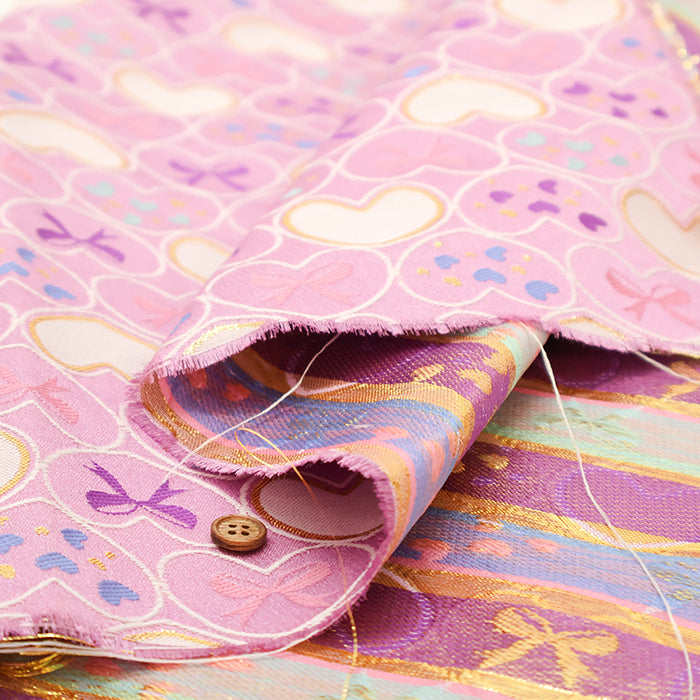 Gold Brocade (Kinran)  - Heart & Ribbon - nomura tailor