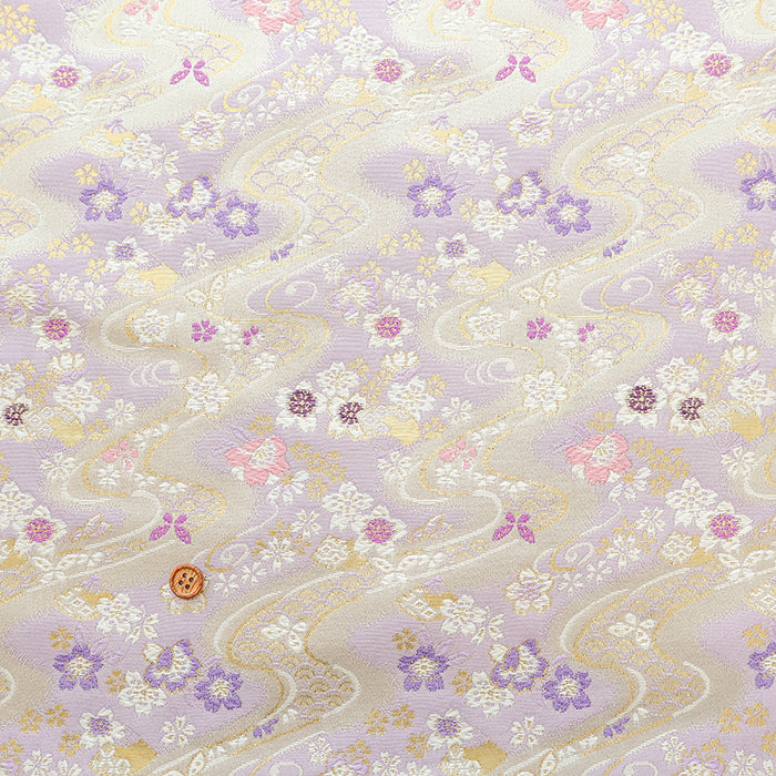 Gold Brocade (Kinran) - Flowing Water and Butterflies - nomura tailor
