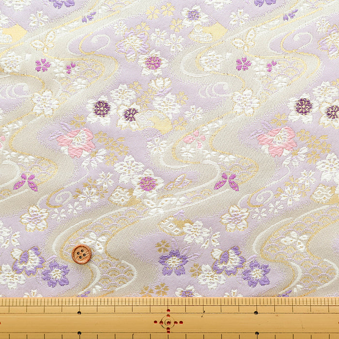 Gold Brocade (Kinran) - Flowing Water and Butterflies - nomura tailor