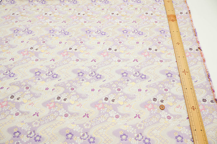 Gold Brocade (Kinran) - Flowing Water and Butterflies - nomura tailor