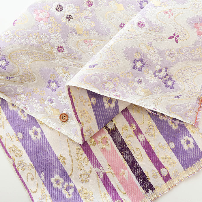 Gold Brocade (Kinran) - Flowing Water and Butterflies - nomura tailor