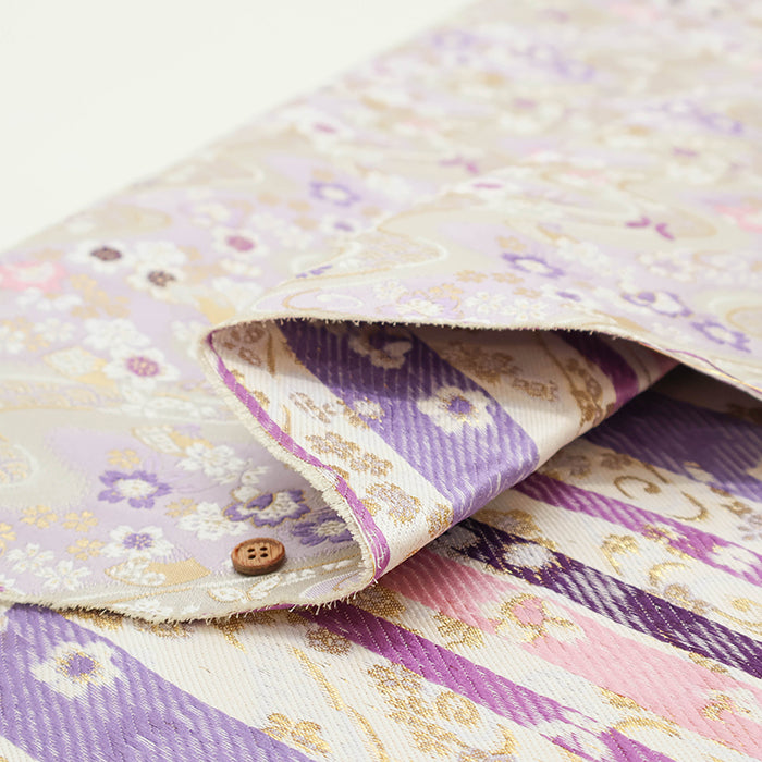Gold Brocade (Kinran) - Flowing Water and Butterflies - nomura tailor