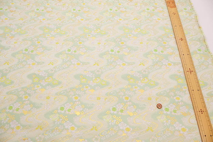 Gold Brocade (Kinran) - Flowing Water and Butterflies - nomura tailor