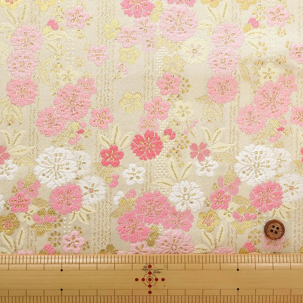 Gold Brocade (Kinran) - Cherry Blossom Stripe - nomura tailor