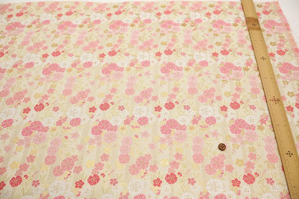 Gold Brocade (Kinran) - Cherry Blossom Stripe - nomura tailor