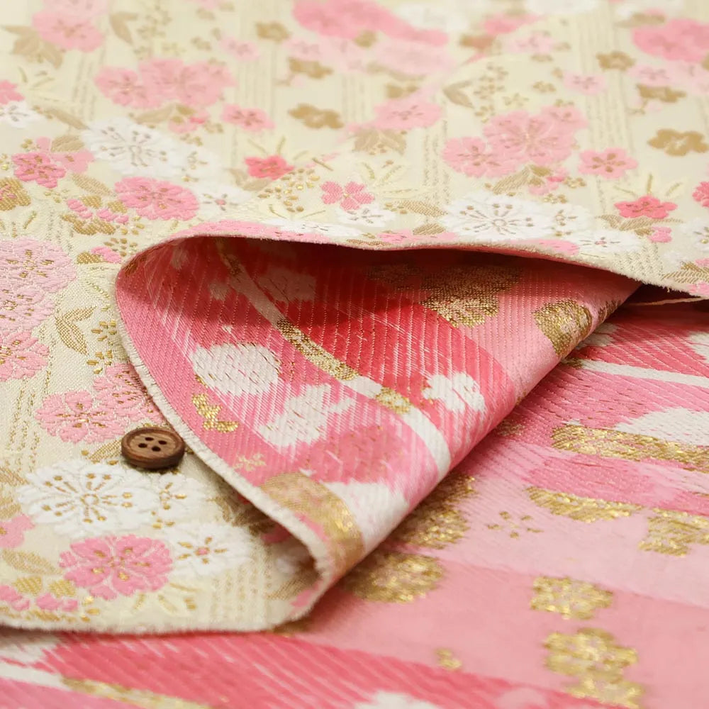 Gold Brocade (Kinran) - Cherry Blossom Stripe - nomura tailor