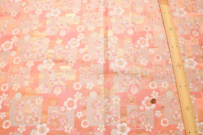 Gold Brocade Lattice Cherry Blossom - nomura tailor