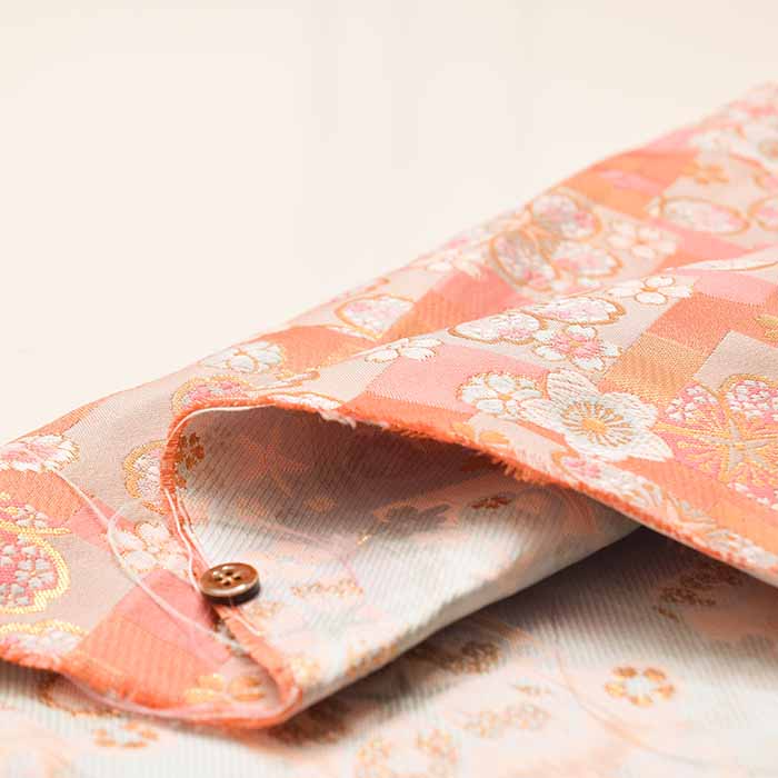 Gold Brocade Lattice Cherry Blossom - nomura tailor