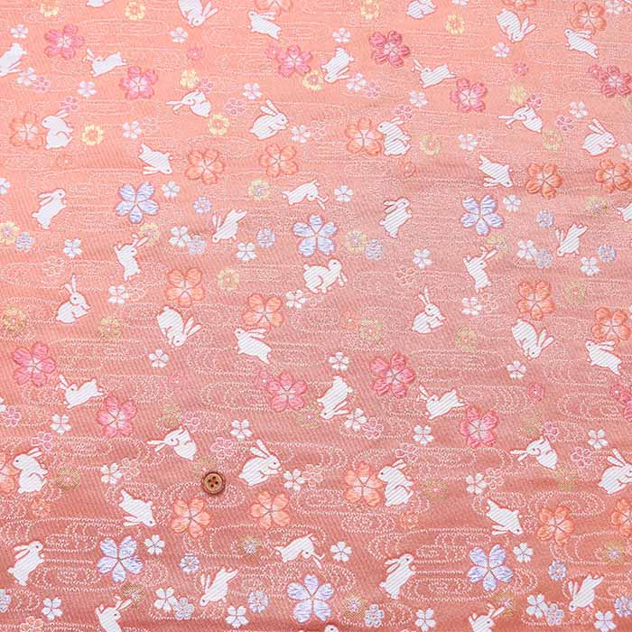 Gold Brocade Rabbit and Cherry Blossom - nomura tailor