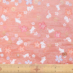 Gold Brocade Rabbit and Cherry Blossom - nomura tailor