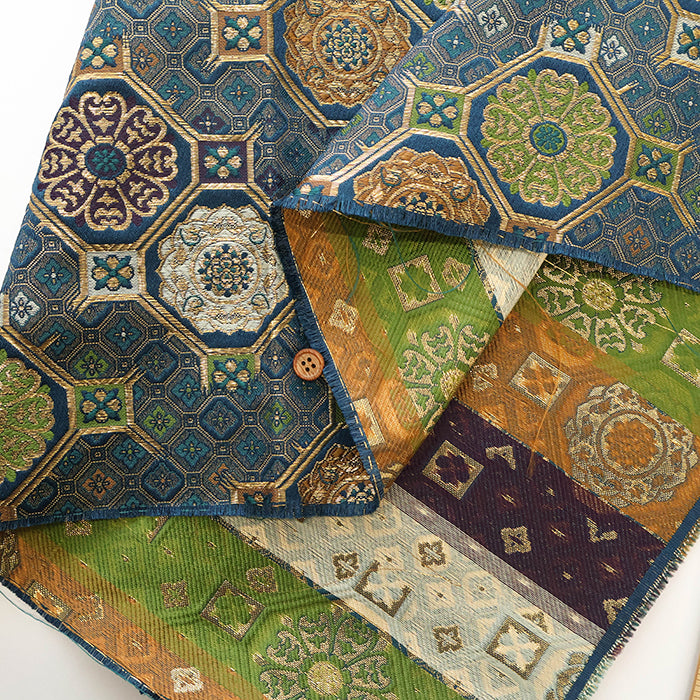 Gold Brocade (Kinran)  - Floral crest pattern - nomura tailor