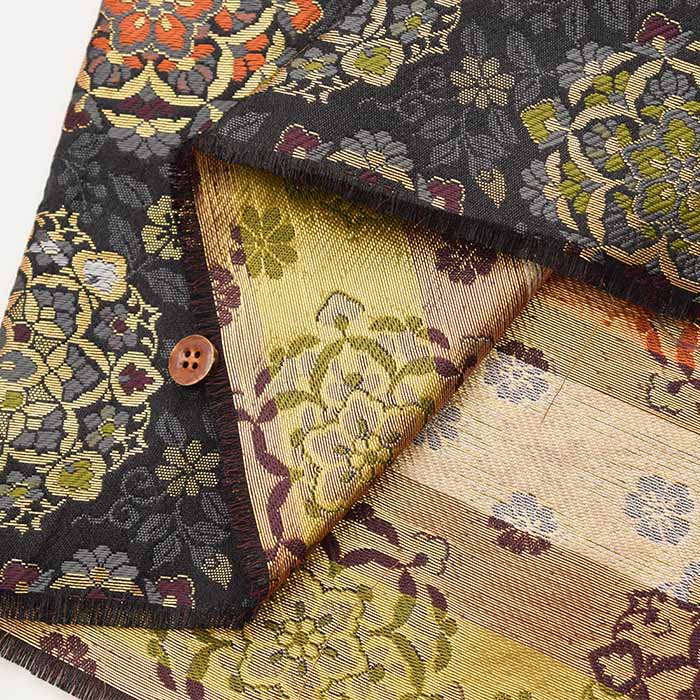 Gold Brocade Kaleidoscope of Flowers - nomura tailor