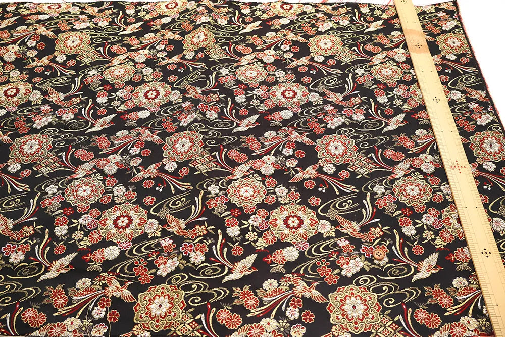 Gold Brocade (Kinran) - Phoenix and Flowers - nomura tailor