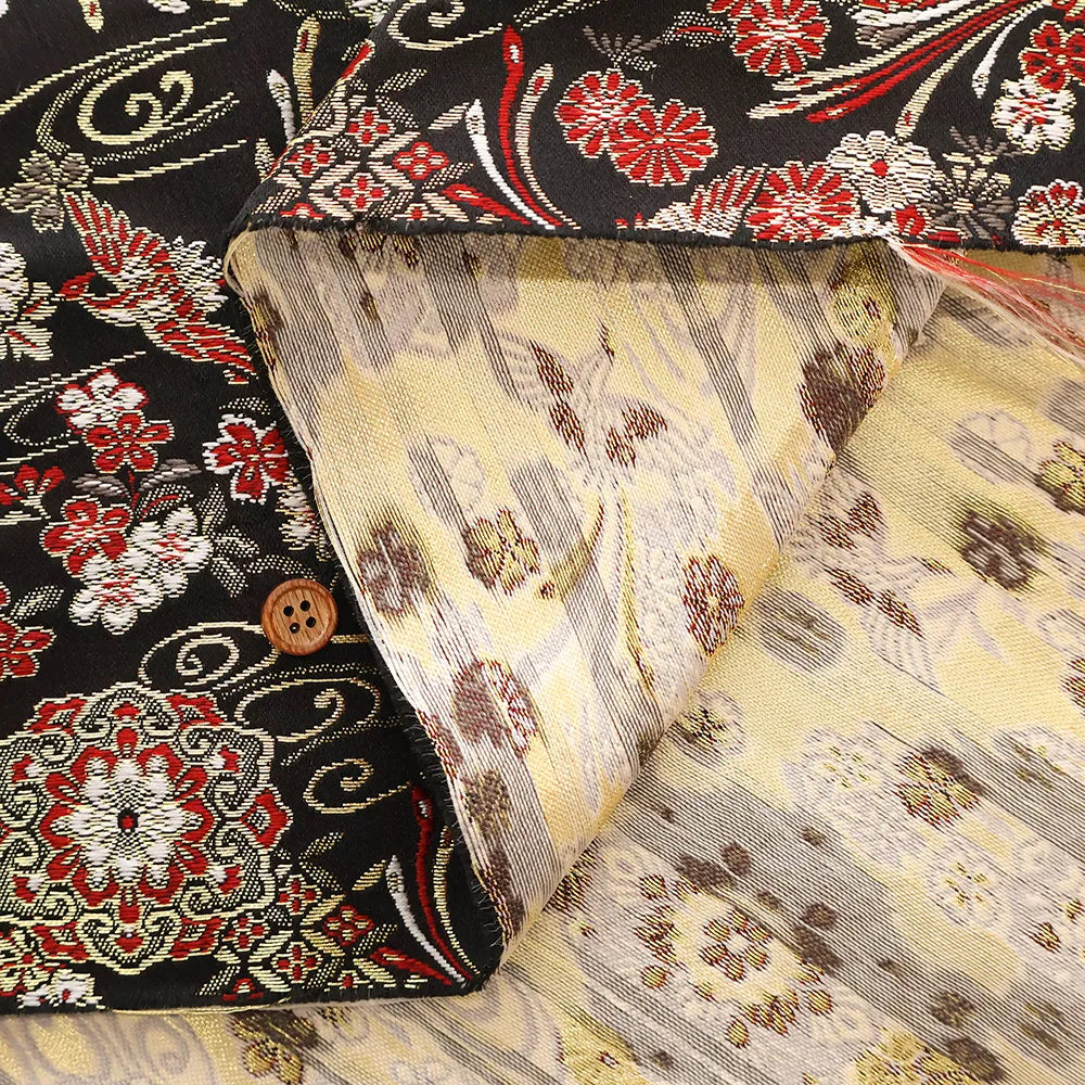 Gold Brocade (Kinran) - Phoenix and Flowers - nomura tailor