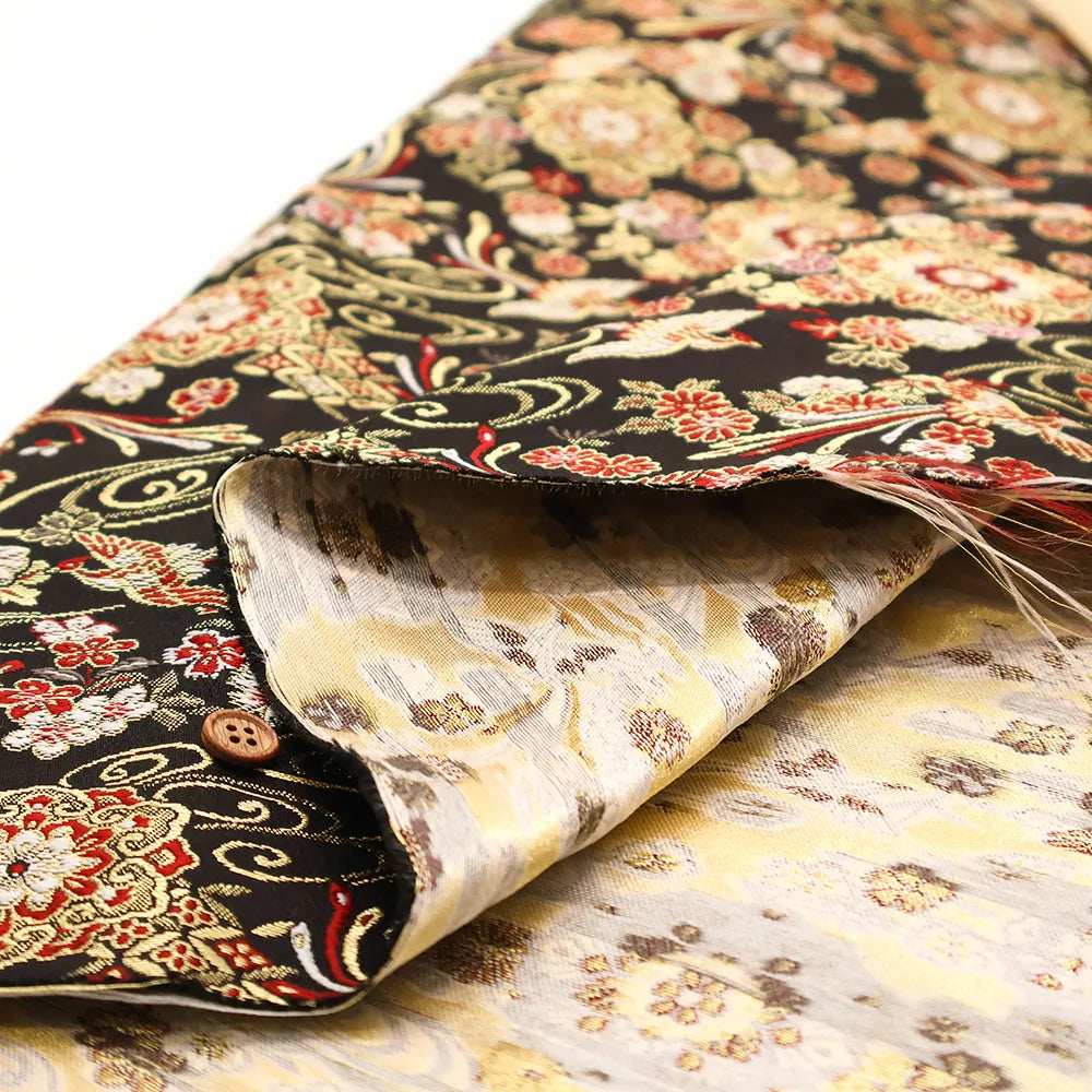 Gold Brocade (Kinran) - Phoenix and Flowers - nomura tailor