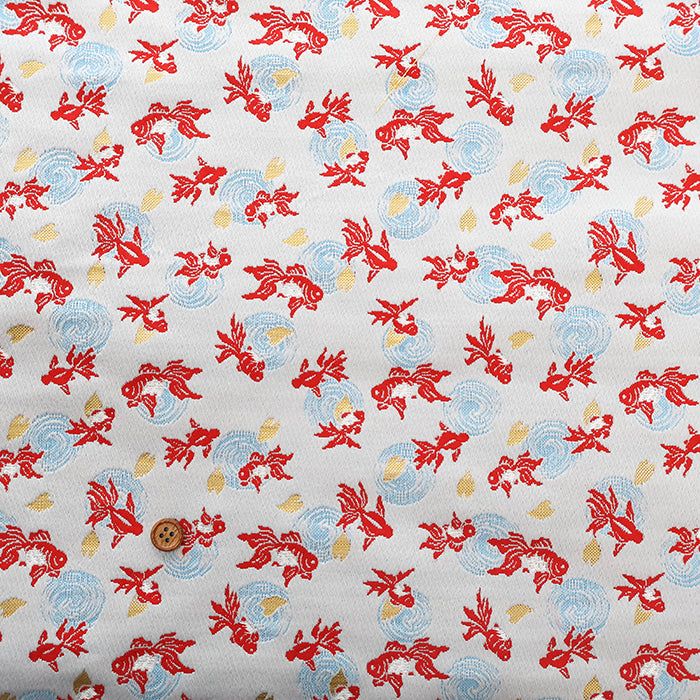 Gold Brocade (Kinran) - Goldfish & Ripples - nomura tailor