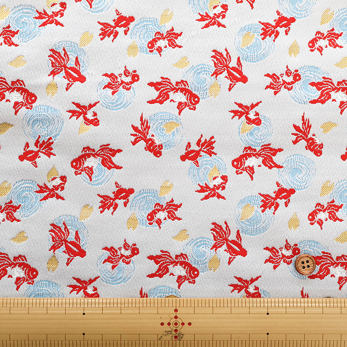 Gold Brocade (Kinran) - Goldfish & Ripples - nomura tailor