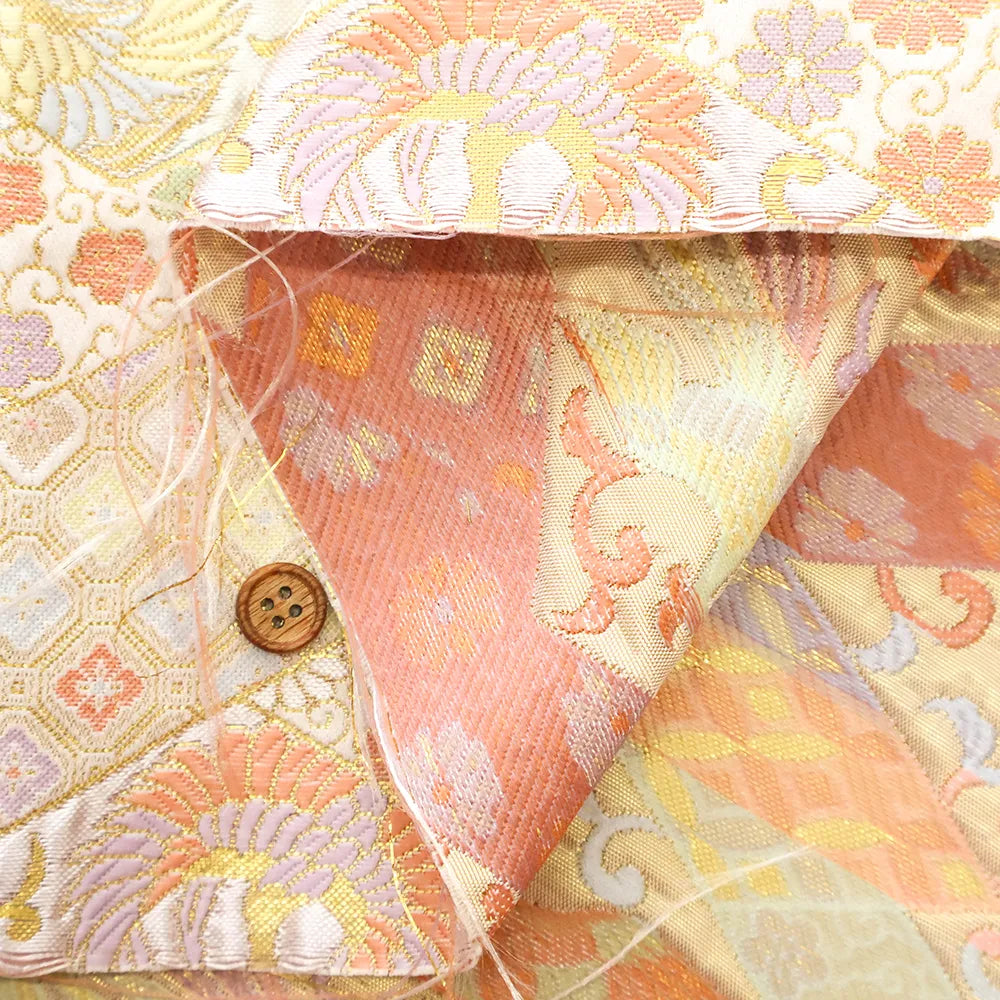 Gold Brocade (Kinran)  - Phoenix & Diamond Pattern - nomura tailor