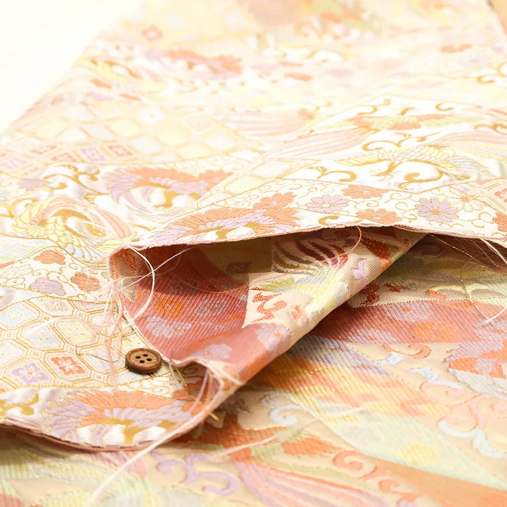 Gold Brocade (Kinran)  - Phoenix & Diamond Pattern - nomura tailor